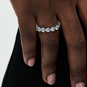 Pandora Band of Clear Hearts Ring